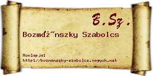 Bozmánszky Szabolcs névjegykártya